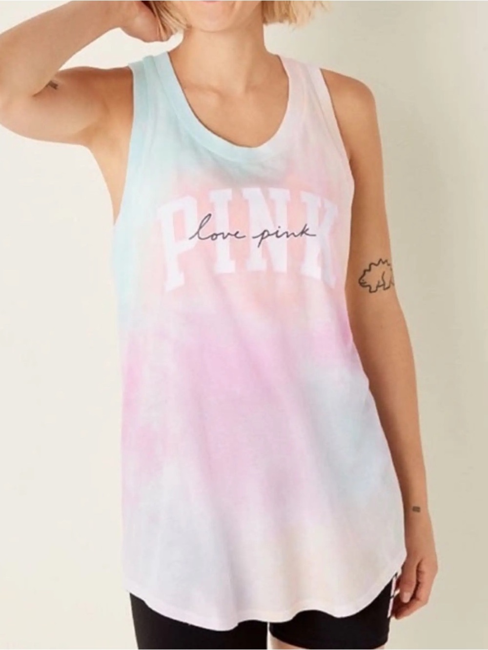 Victoria's Secret PINK Everyday Racerback Tank Top Tie Dye